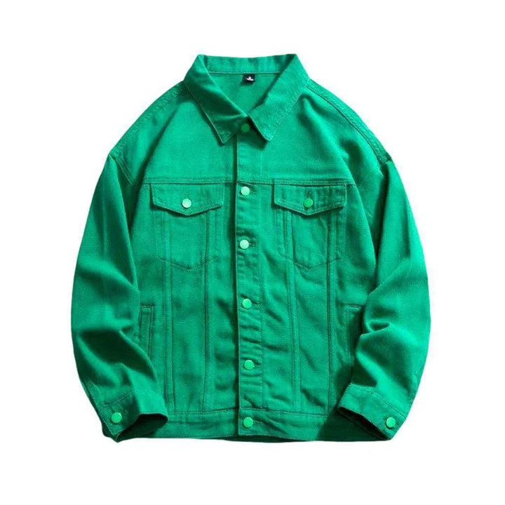 Street trend color denim jacket