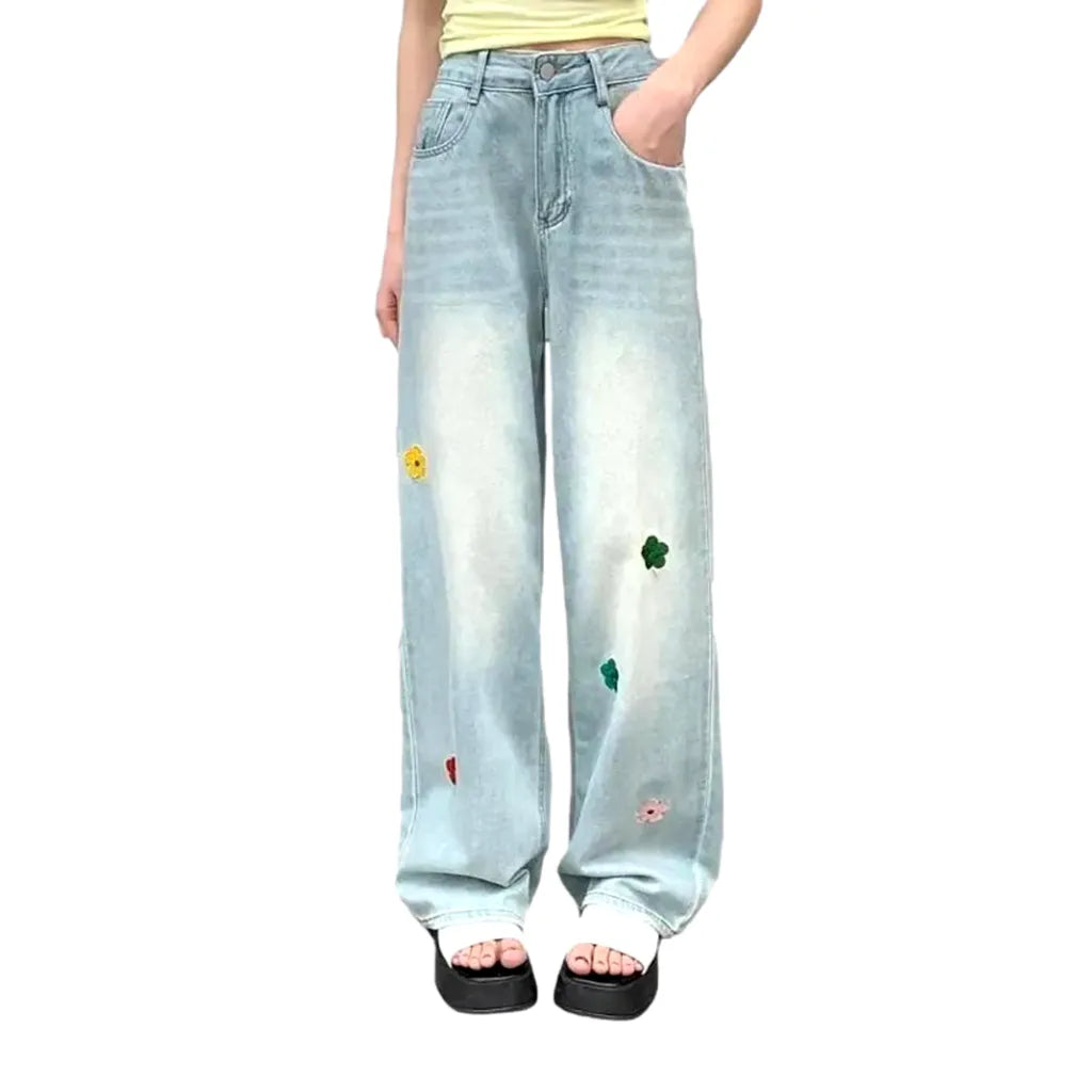 Street women's embroidered jeans