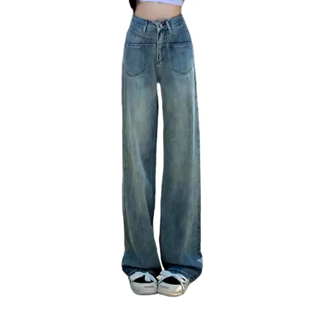 Street women's sanded jeans
