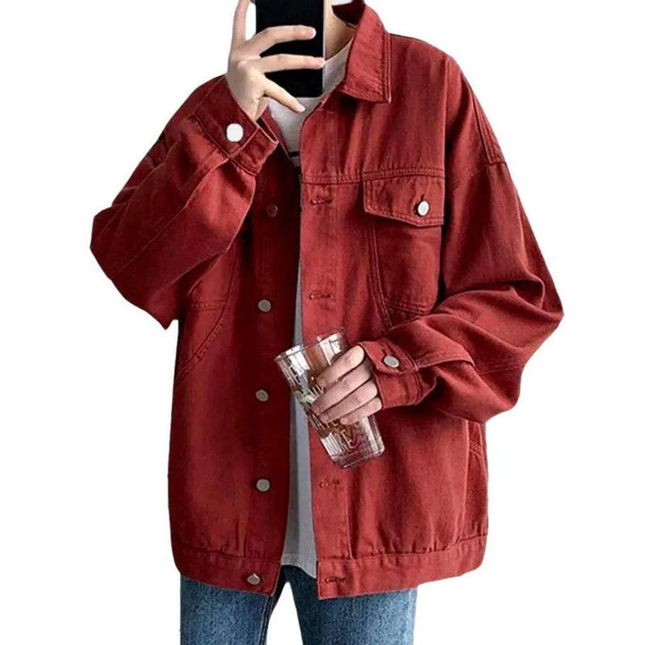 Streetwear oversized men's denim jacket