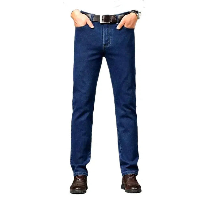 Stretchy men's fleece jeans