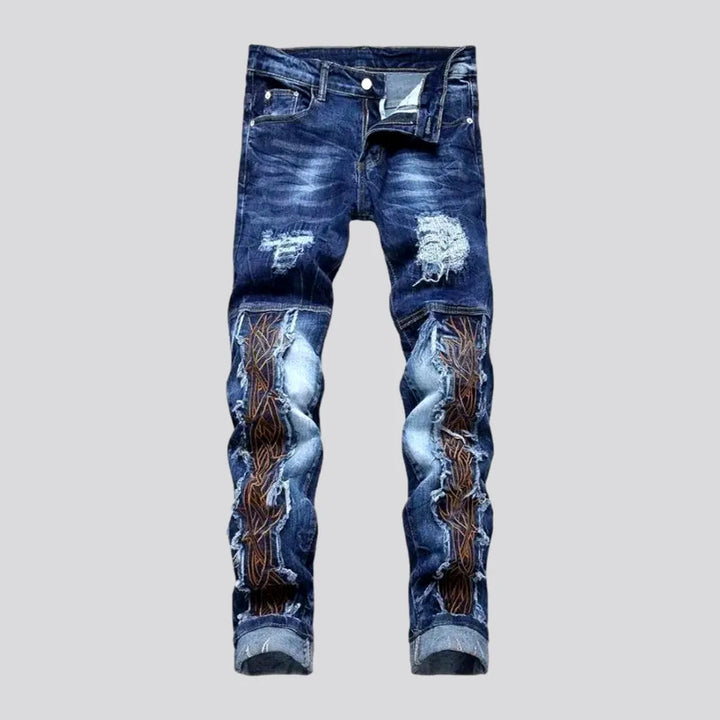 Stylish Embroidered Distressed Men's Jeans | Jeans4you.shop