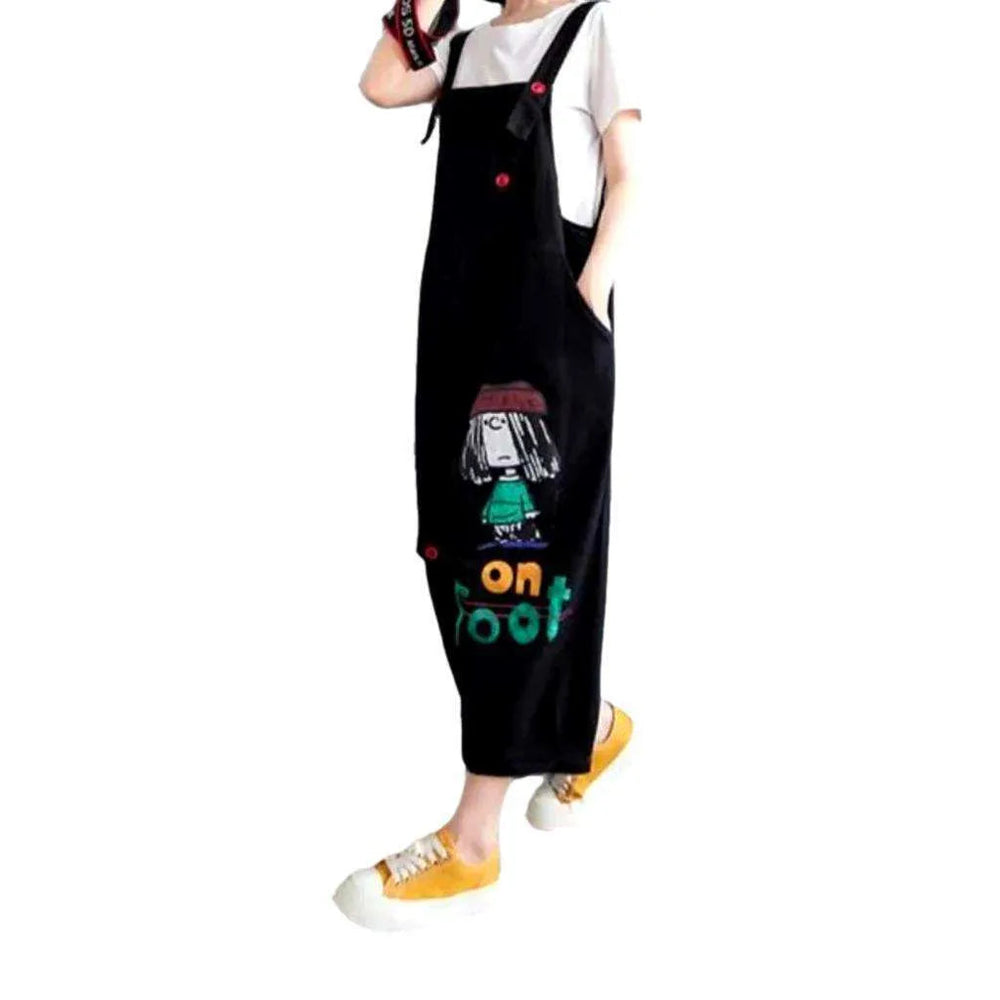 Stylish Jean Dungaree for Ladies - Black