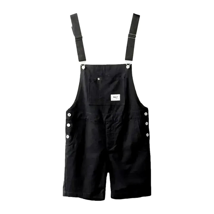 Stylish Jean Overall Shorts for Men - Black