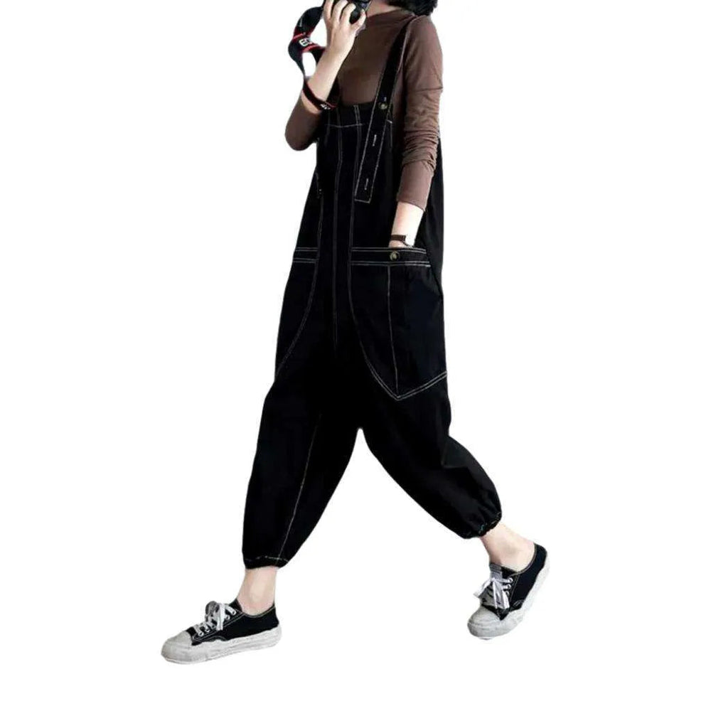 Chic Loose Y2k Dungaree - Black