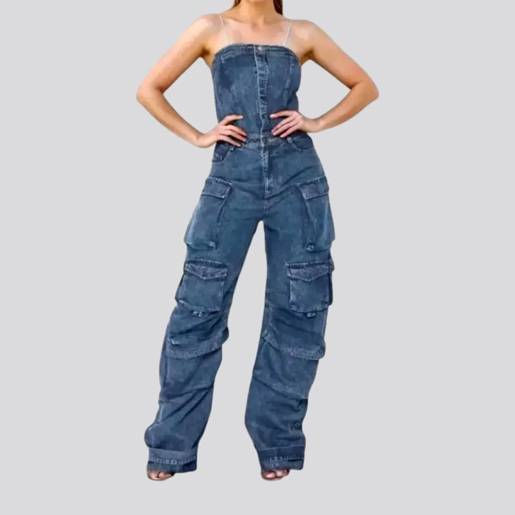 Trendy Fashionable Roomy Women's Denim Jumpsuit | Jeans4you.shop