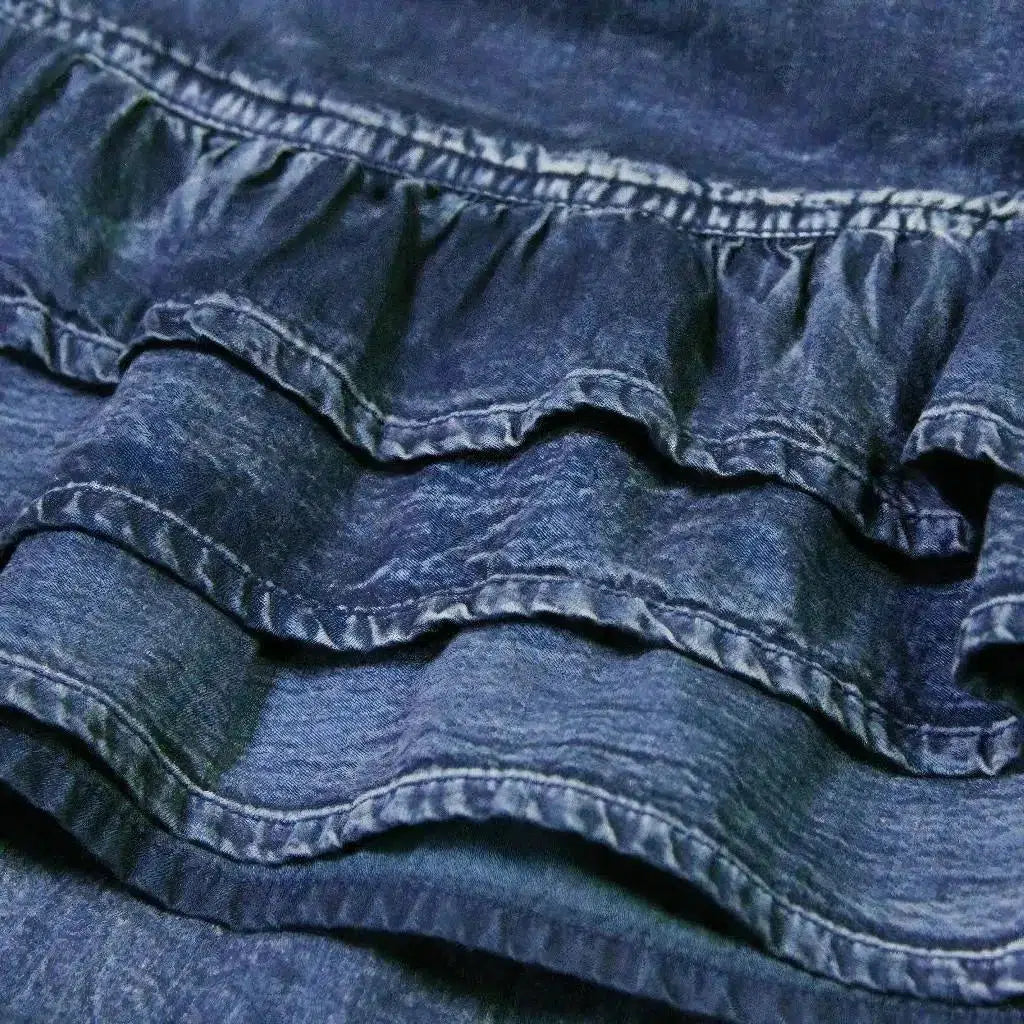 Pull-on street jeans dress
 for women