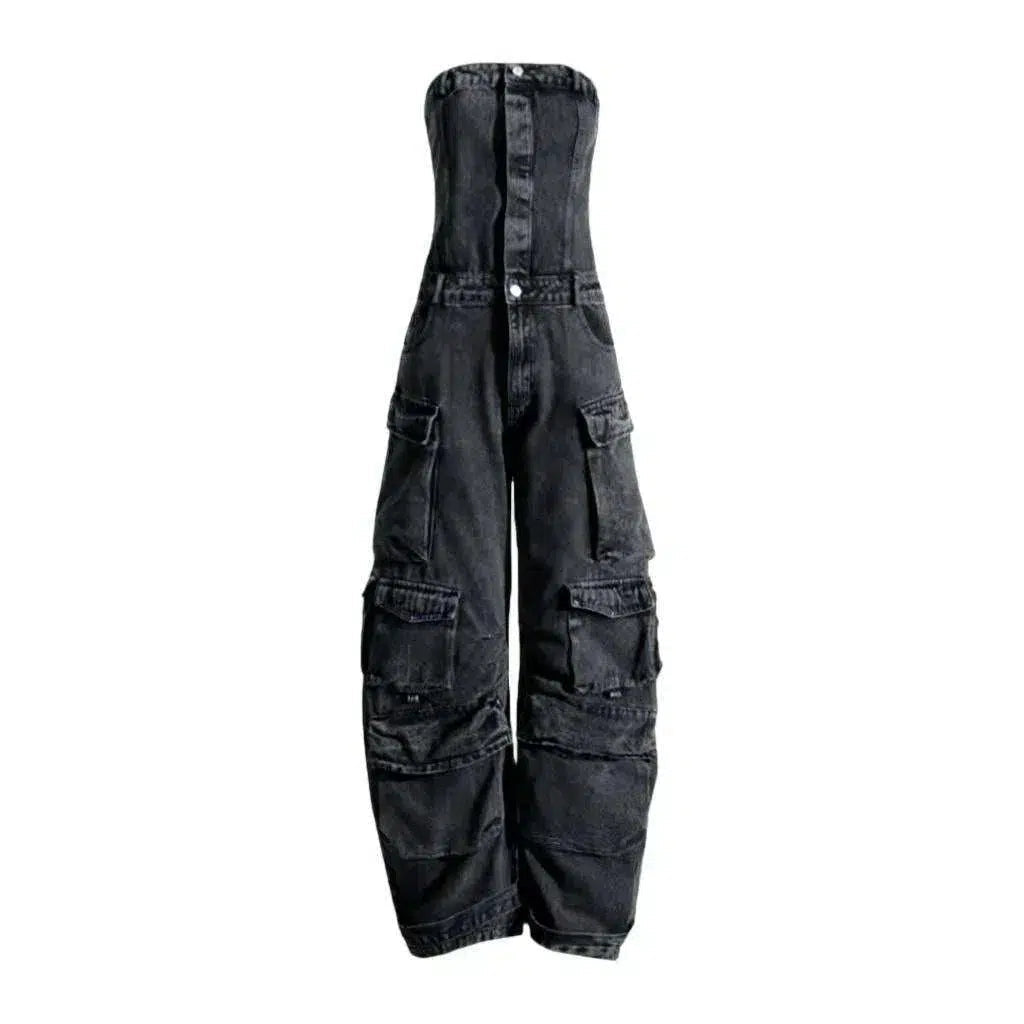 Vintage baggy women's jean overall