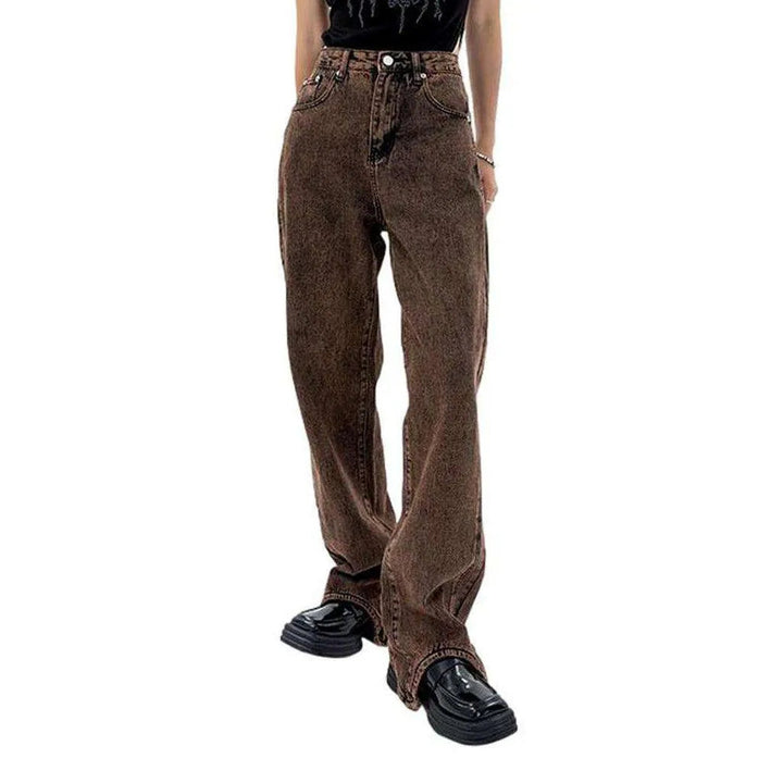 Vintage brown women's baggy jeans