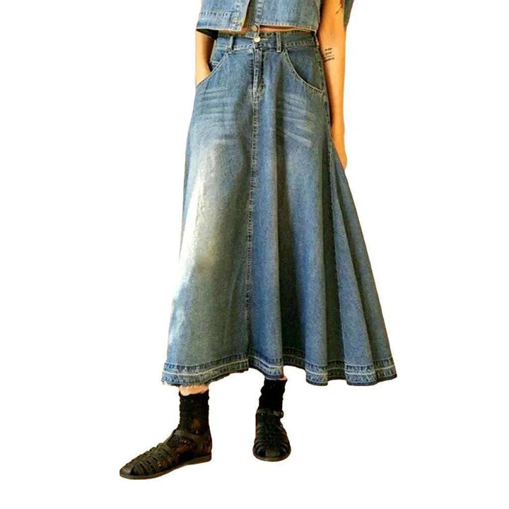 Vintage fit & flare denim skirt