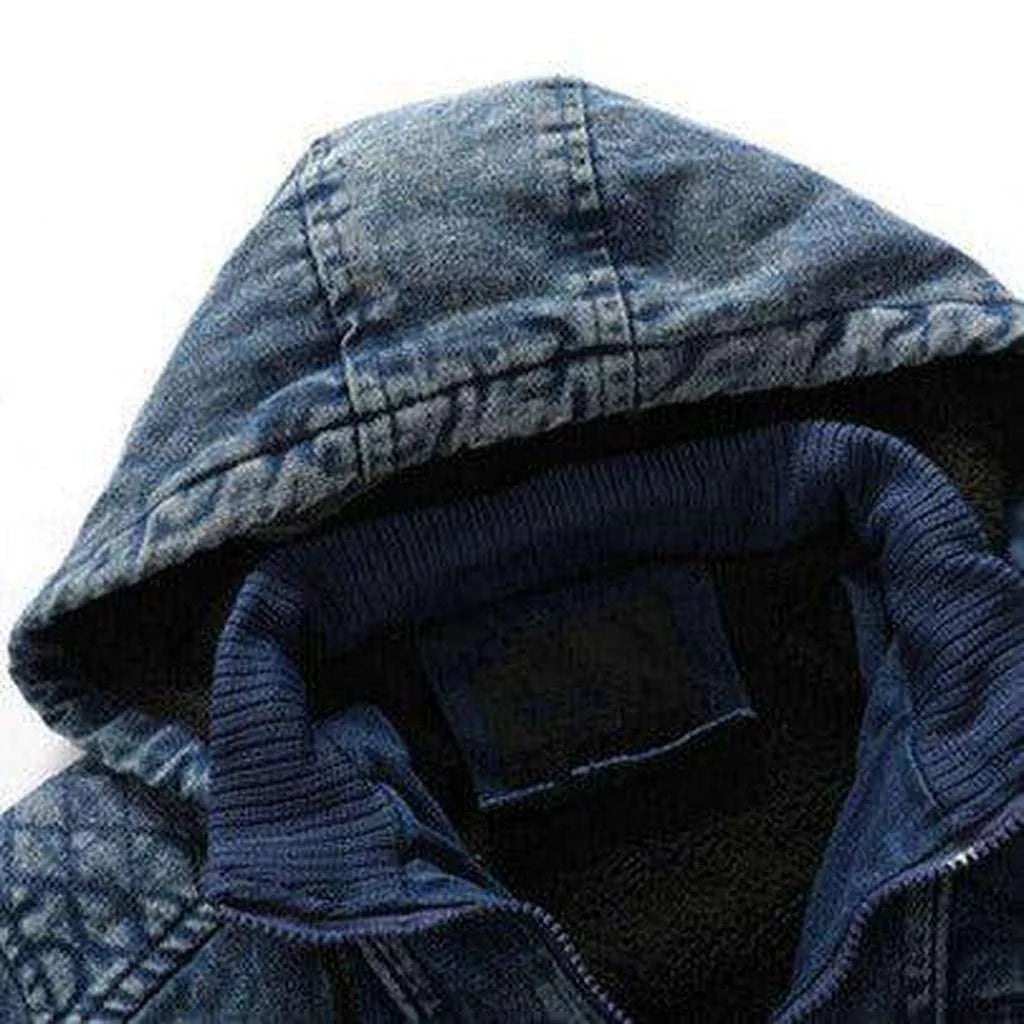 Vintage hooded men's denim jacket