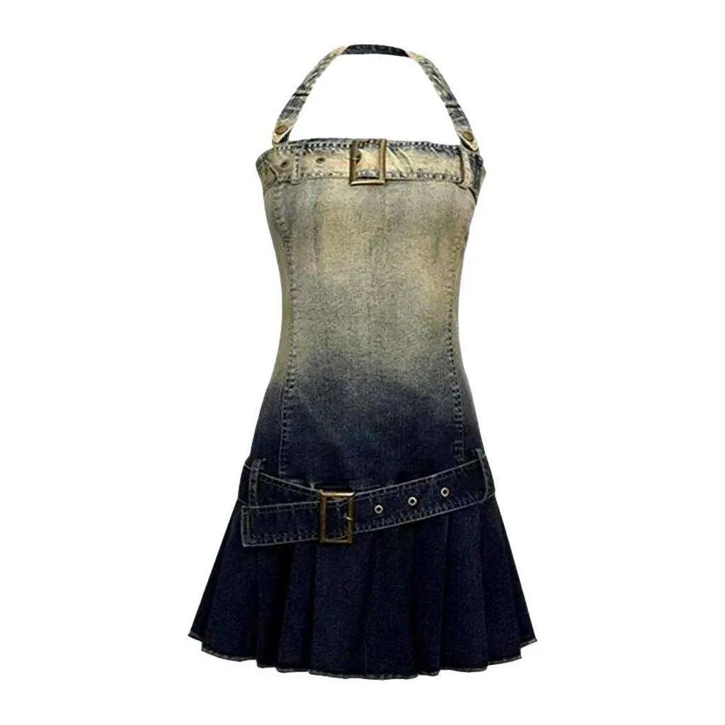 Vintage mini women's denim dress