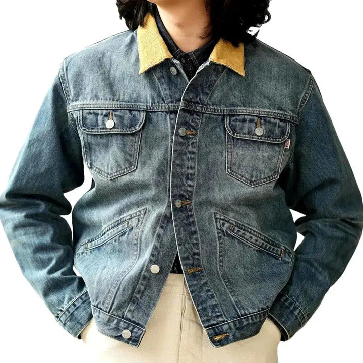 Vintage selvedge denim jacket
 for men