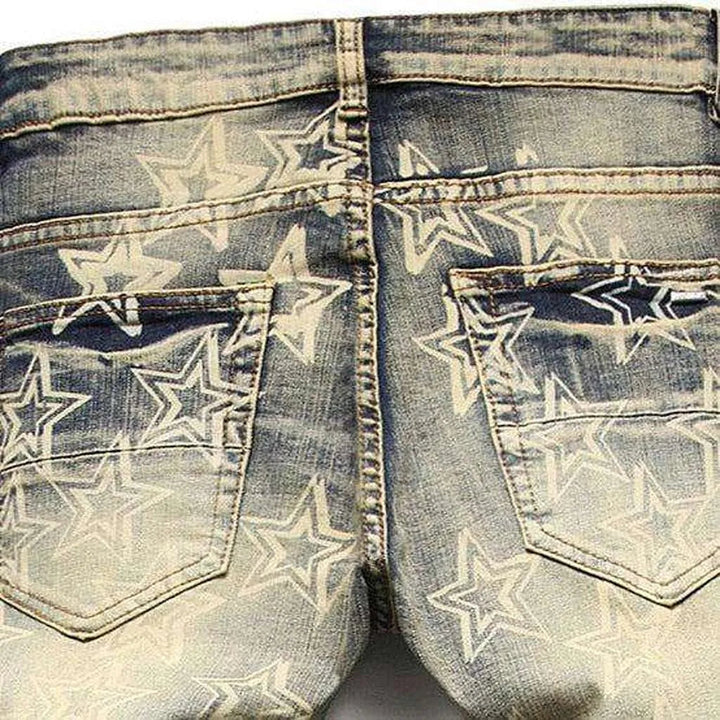 Vintage star print men's jeans