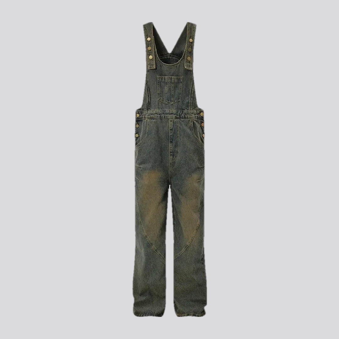 Vintage Straight-cut Denim Bib for Men | Jeans4you.shop