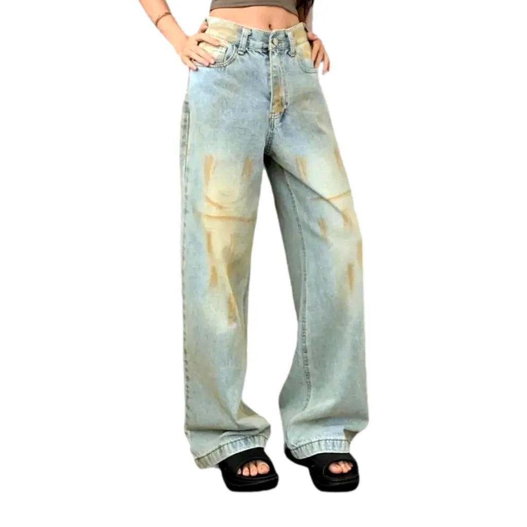 Vintage women's painted jeans