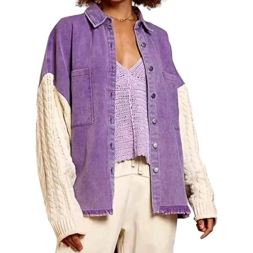 Violet fashion jeans jacket
 for women