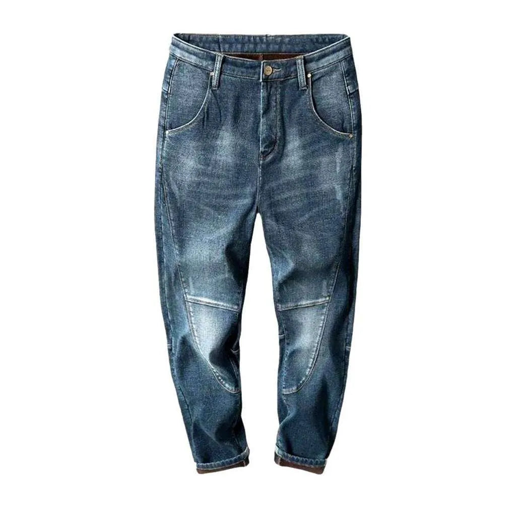 Warm men's baggy jeans