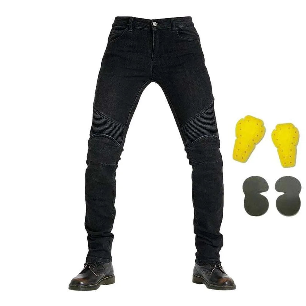 Wear resistant men's moto jeans