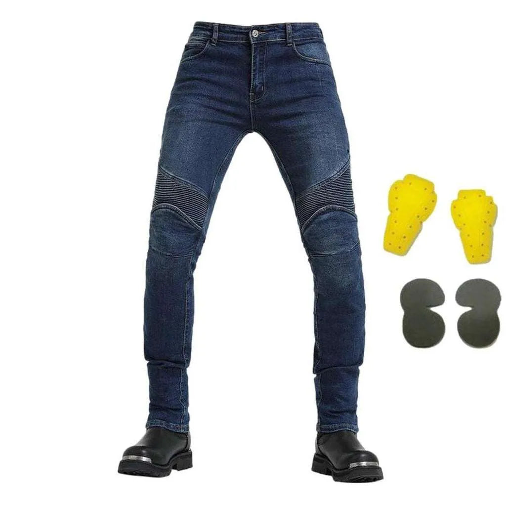 Wear resistant men's moto jeans