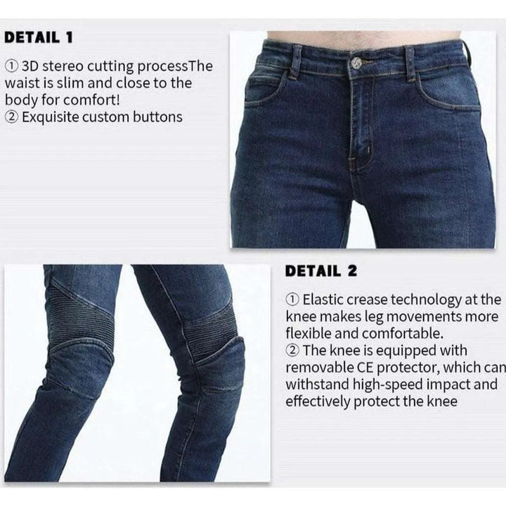 Wear resistant men's moto jeans