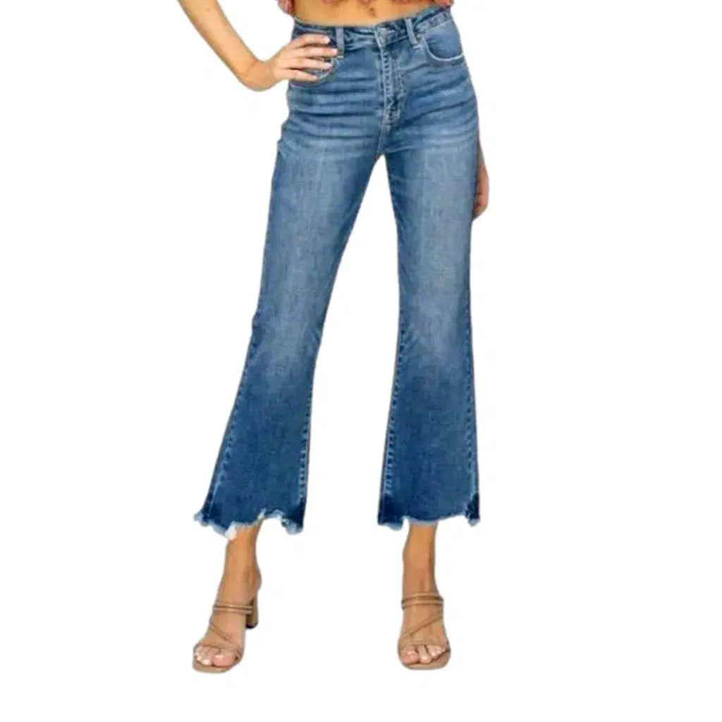 Whiskered medium-wash jeans
 for women