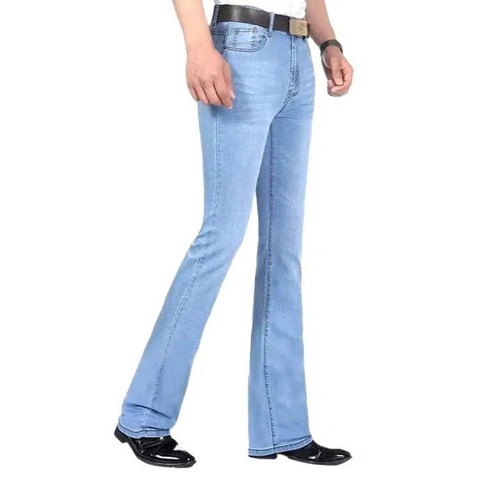 Whiskered men's bootcut jeans