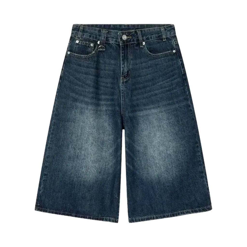 Whiskered men's denim shorts