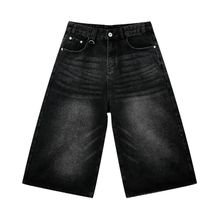 Whiskered men's denim shorts