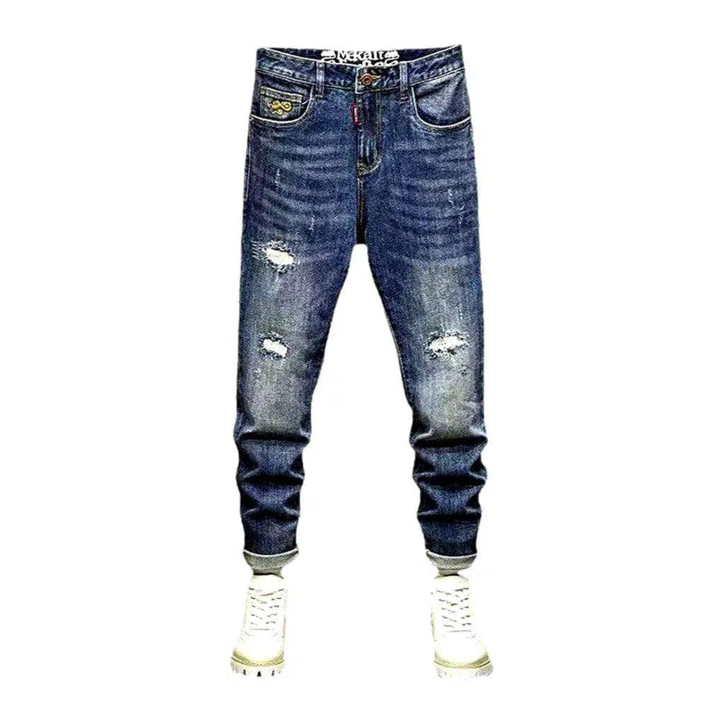 Whiskered men's vintage jeans