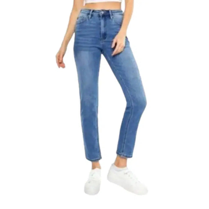 Whiskered slim jeans
 for women