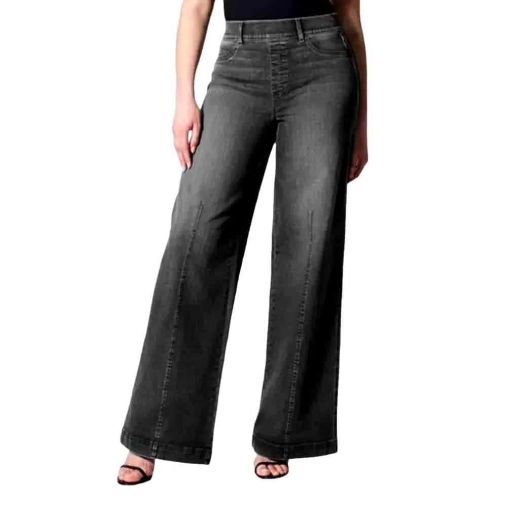 Wide-leg street jeans
 for women