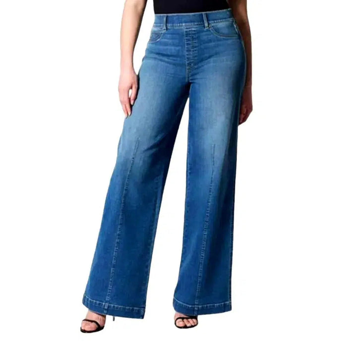 Wide-leg street jeans
 for women