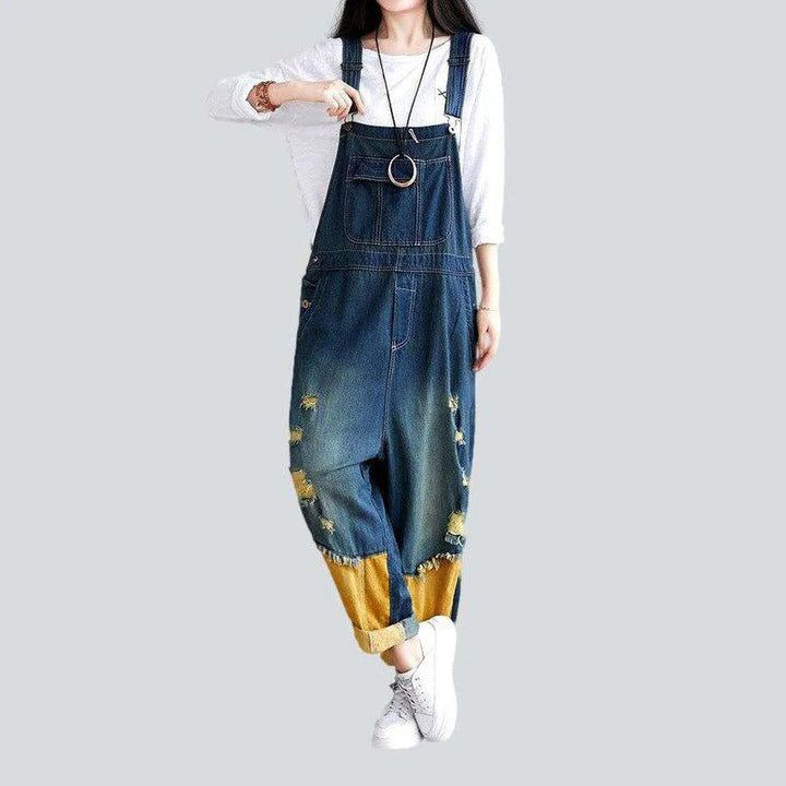 Women's denim embroidered overall | Jeans4you.shop