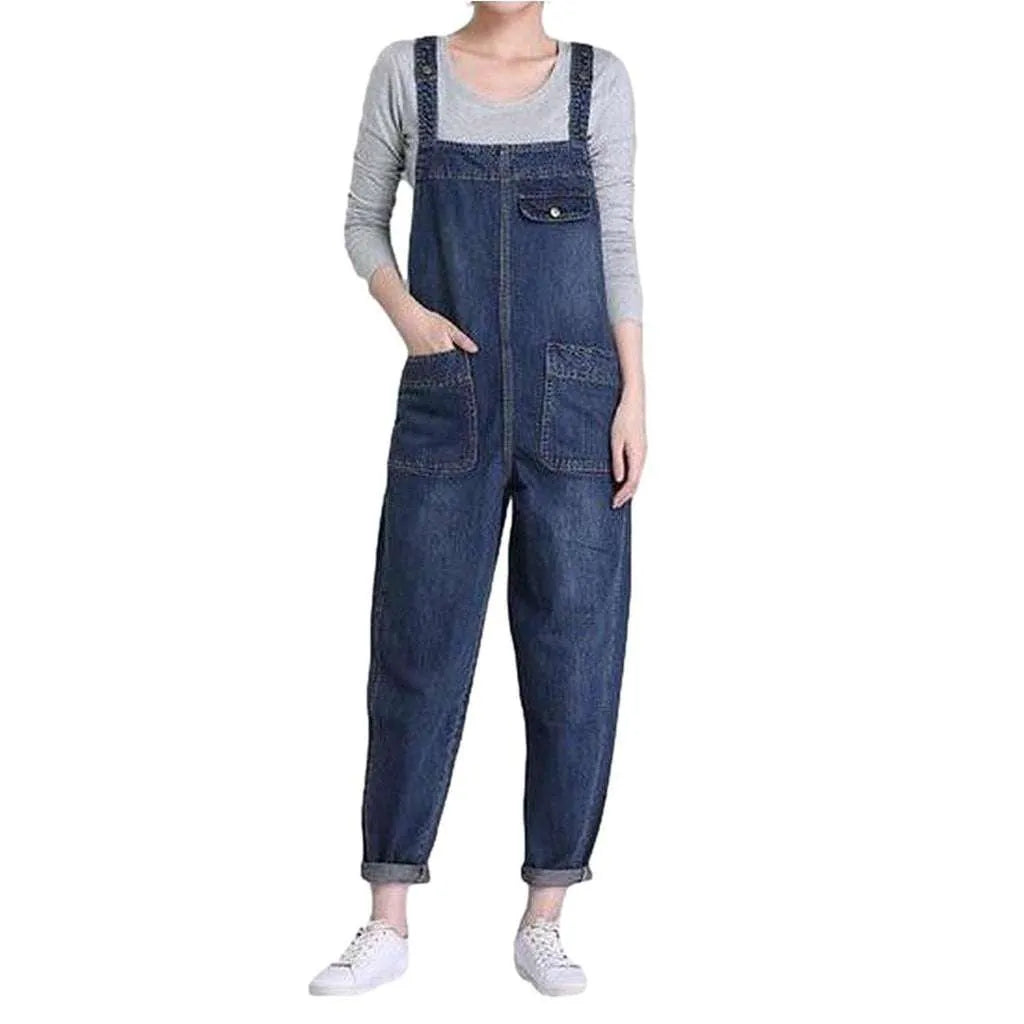 Women's jeans overall with pockets