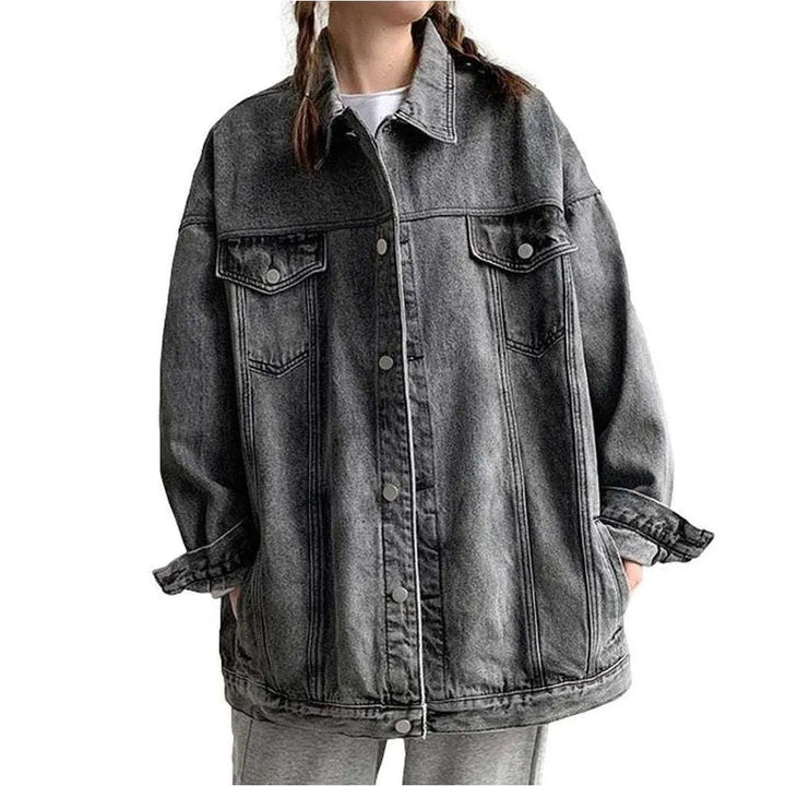 Women's long oversized denim jacket