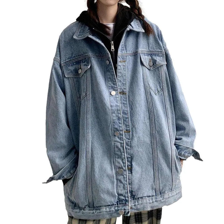Women's long oversized denim jacket
