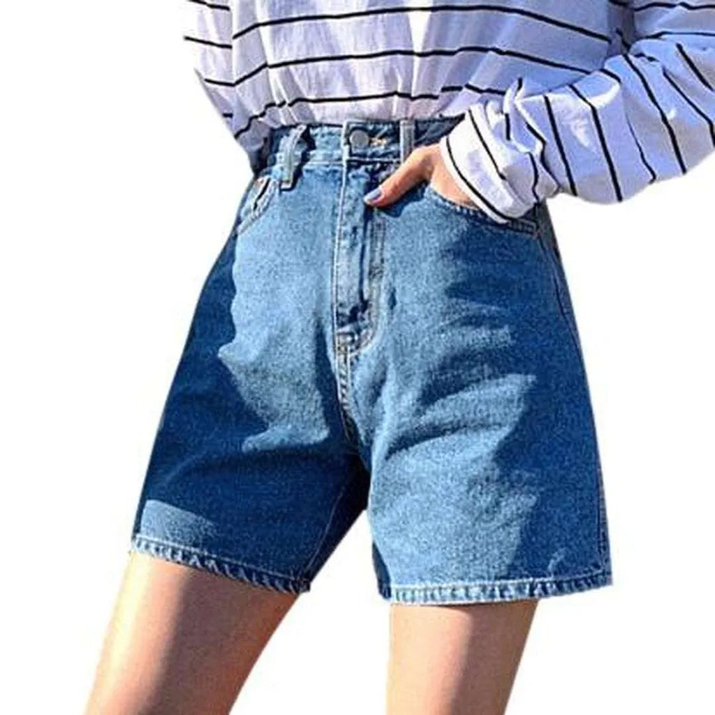 Women's wide leg jeans shorts