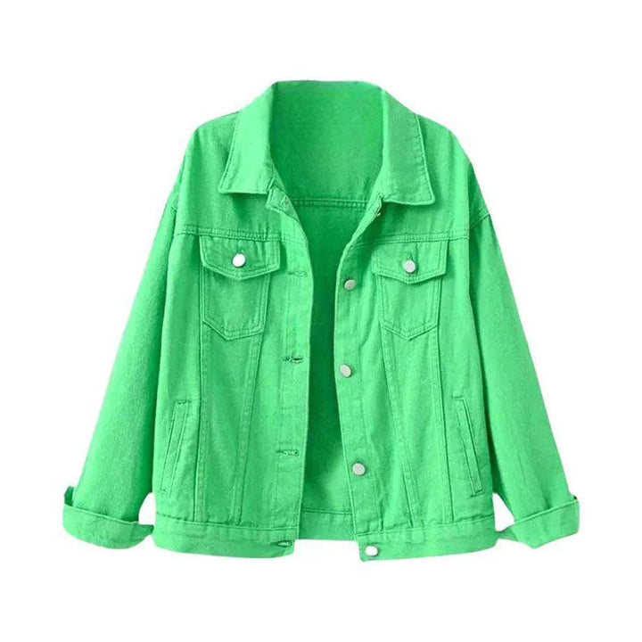 Y2k color jeans jacket for ladies