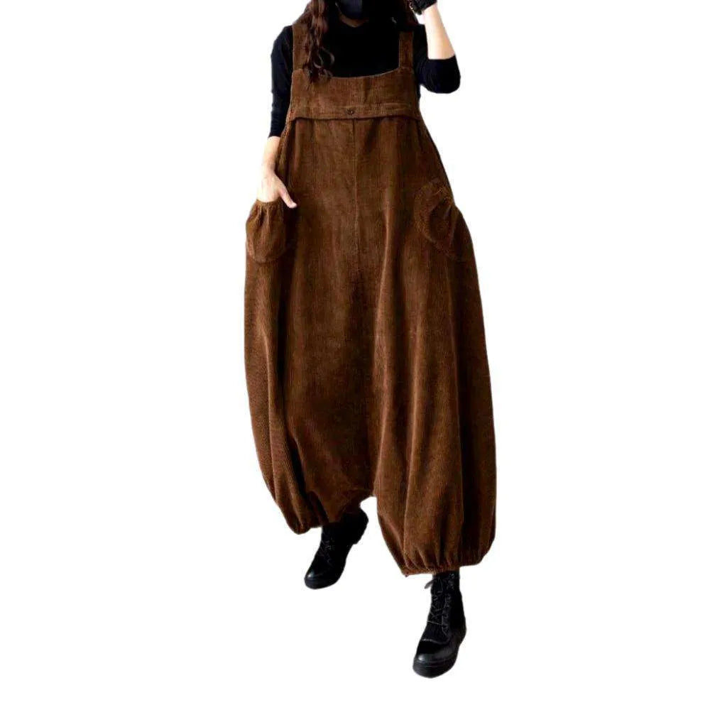 Y2k Denim Overall for Women - Brown