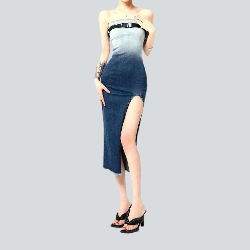 Y2k strapless jean dress | Jeans4you.shop