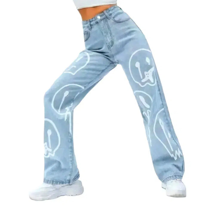 Y2k women's painted jeans