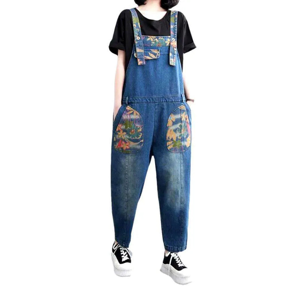 Y2k Women's Sanded Jeans Overall - Blue